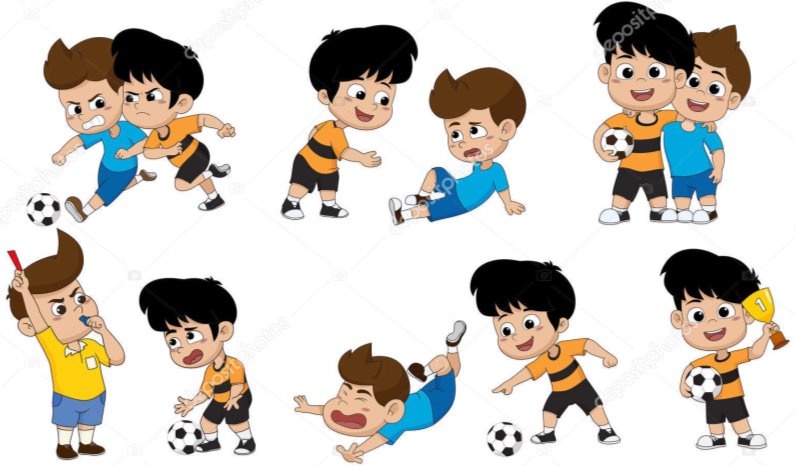 Story Events Soccer Match Fight Game End Friends Vector Illustration ⬇  Vector Image by © eempris.hotmail.com | Vector Stock 274371038
